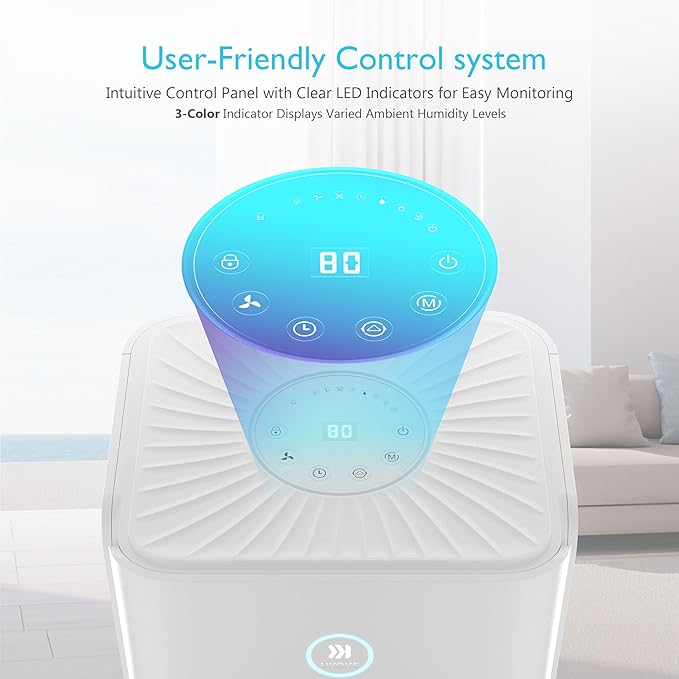 Ukoke 32 Pint Dehumidifier for 1750 Sq. Ft – Energy Star Most Efficient, Auto Drain, 3 Smart Modes, Quiet Operation, Portable Moisture Remover for Medium Rooms, Basements, Bedrooms, RVs - Image 8