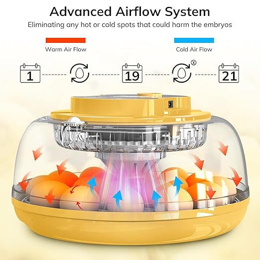 18 Egg Incubator with Automatic Egg Turning and Humidity Control, Chicken Incubator for Hatching Eggs with Temperature Display, Auto Record, Egg Candler, Extra 2 Water Bottles & 2 Egg Trays - Image 4
