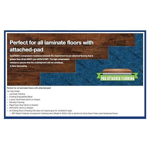QuietWalk Underlayment 360 sq ft – 3 mm Thick – for Laminate & Hardwood Floors – Approved for Pre-Attached Pad – Recycled Fiber – Floating Install – Sound & Moisture Barrier – Made in USA - Image 15