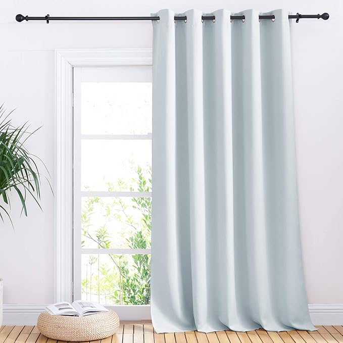 NICETOWN Patio Door Curtain Vertical Blinds, Reduce Sunlight Grommet Top Room Divider Curtain Panel Screen Partitions for Furniture Protecting (Cloud Grey, 70 inches Wide x 95 inches Long) - Image 2