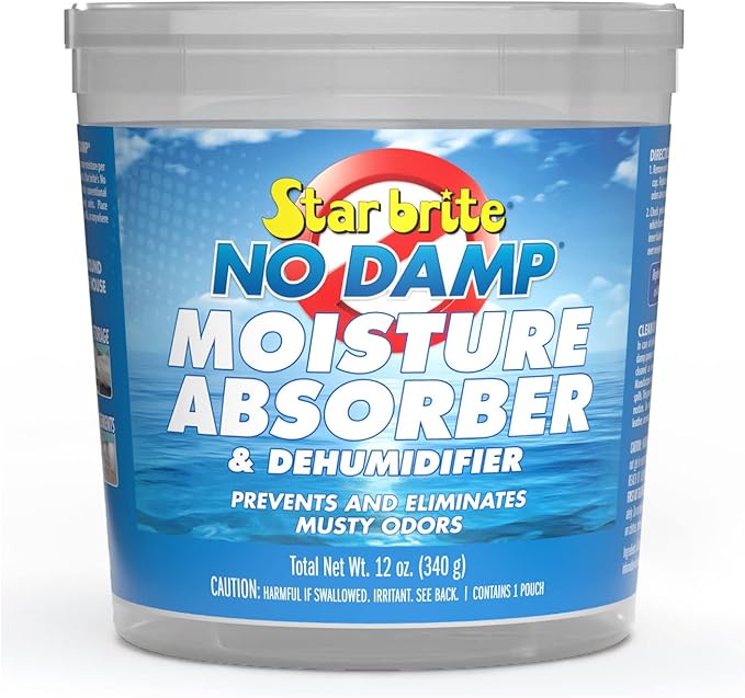 STAR BRITE No Damp Moisture Absorber & Dehumidifier - Simple, Portable, Humidity Control for Boats, RVs, Seasonal Homes & More - Prevent Musty Odor & Moisture Damage - 12 OZ (085412) by Starbrite
