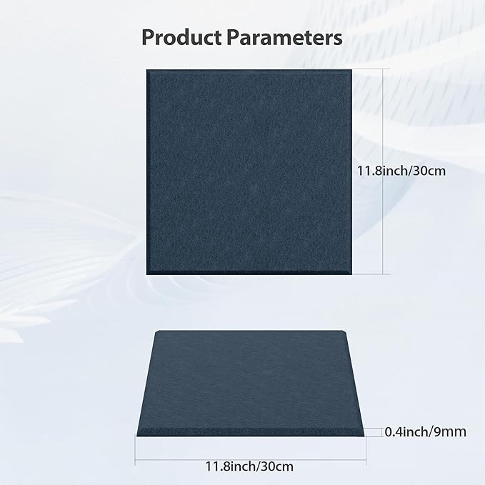 12 Pack Acoustic Panels Self Adhesive Sound Proof Foam, High Density Sound Acoustic Panel, 12X12X0.4 Inch Square Panels in Home, Office, Reccording Room, Studio,and more(Dark Blue) - Image 6