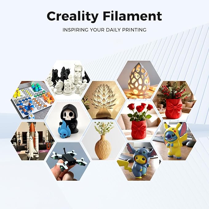 Creality 3D Printer Filament 1.75mm, Rainbow PLA+ Plus Pro Filament Toughness Upgraded, Dimensional Accuracy ±0.02mm, Fit Most 3D Printers, 4 Pack 1kg Spool(2.2lbs), Rainbow - Image 8