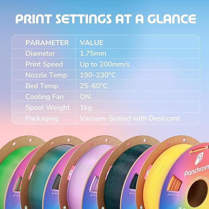 Polymaker Panchroma Gradient PLA Translucent Yellow and Clear 3D Printing Filament 1.75mm 1KG, Premium Gradient PLA, Easy To Print, AMS Compatible, Perfect For Lamp Shades, Vases, Figurines, Ornaments - Image 6