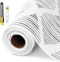 Drawer and Shelf Liners for Kitchen Cabinet,Non-Adhesive Cabinet Liner 24in x 10FT,Waterproof Shelf Paper Non-Slip Mats Cupboard Liner Contact Protect Dresser/Shelves/Table-Square Stripes by GTJ