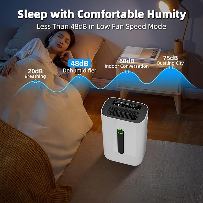 5000 sq.ft dehumidifier for basements with drain Hose, 80 pint dehumidifiers for home with 1.7 Gallons large Water Tank and 4 Modes Operation Auto Shut-off,24H Timer,Child Lock,Defrost,Silent - Image 7