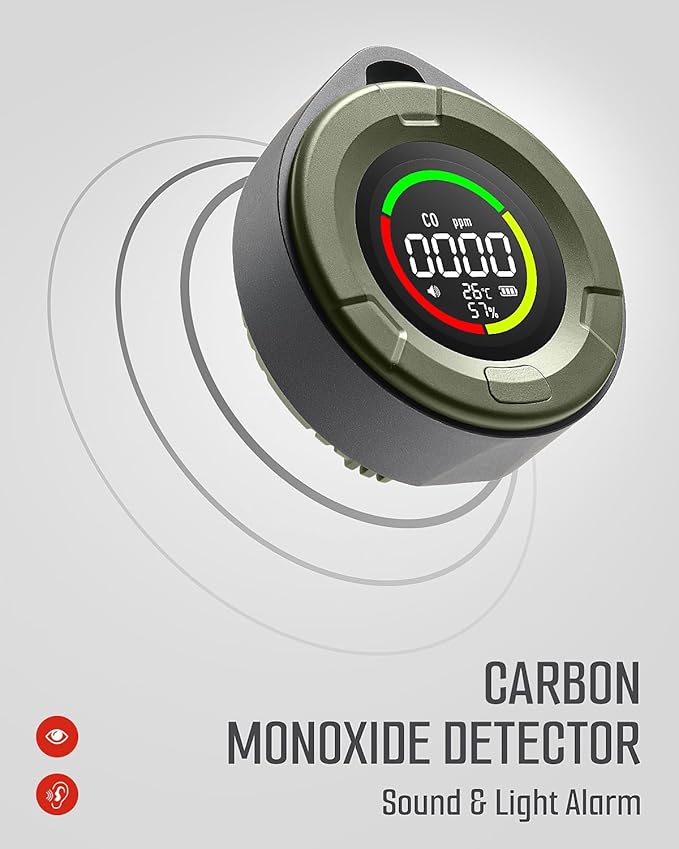 DS-100 Portable Carbon Monoxide Detector for Travel, 140H Standby, CO Detector with Magnetic Back, 3-in-1 CO Monitor with Audible & Visual Alarm for Camping, Hotel, Car & RV - Image 5