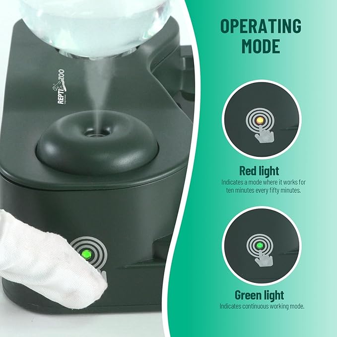 REPTI ZOO Water Feeder and Fogger, 2 in 1 Reptile Humidifier with Water Bowl, Automatic Water Dispenser for Chameleon Frog Lizard Gecko - Image 2