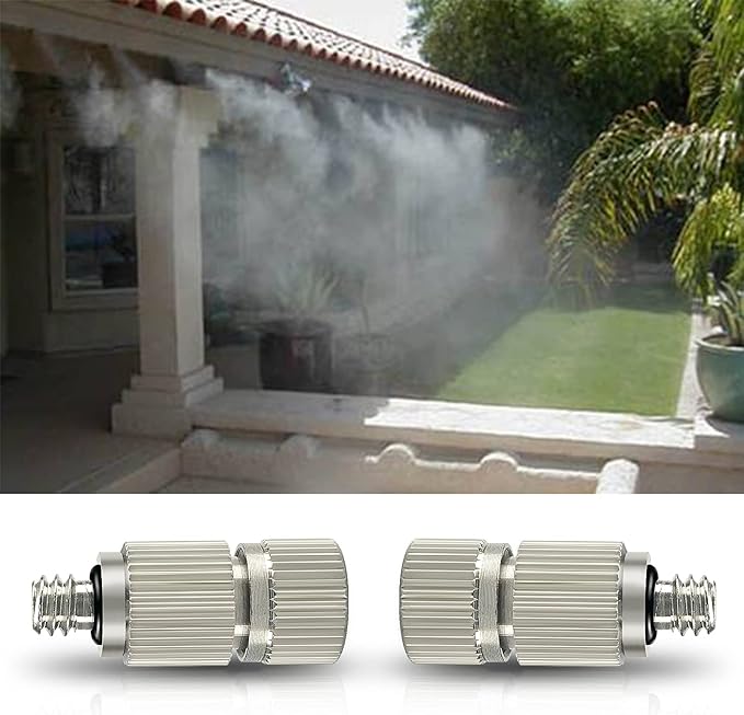 High Pressure Outdoor Anti-drip Fogging Spray Head Outdoor Cooling Misting System Nozzle, UNC 10/24 Stainless Steel Misting Nozzles 0.012" Orifice (0.3mm), Silver Tone,15 Pcs - Image 6
