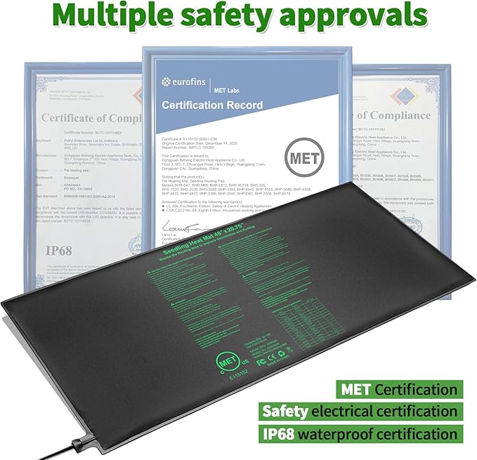 Seedling Heat Mat 48"x20.75", UL & MET-Certified Waterproof Plant Heating Pad for Germination, Hydroponics, Brewing, Breeding, and Greenhouses - Image 6