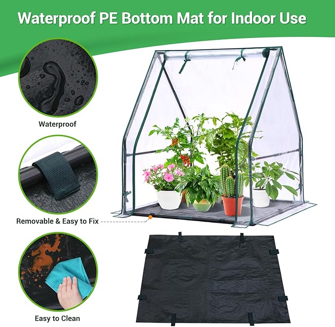 Mini Greenhouse for Indoor Outdoor: Ohuhu Portable Green House with Waterproof Pad for Small Plants Nursery Germination, 36"x36"x42" Light Duty Cover Tent Humidity Dome Seedling Accessory - Image 4