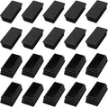 METALLIXITY Rectangle End Caps (50 x 25mm) 24Pcs, Plastic Rectangle Tube Inserts Threaded End Blanking Caps Protector - for Furniture Table Chair Legs, Black by METALLIXITY