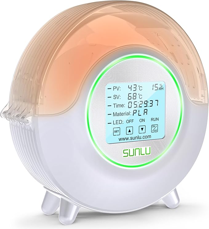 SUNLU Official Filament Dryer S2, Built-in Circulation Fan, 70℃ Max Temperature, 3D Printer Filament Dehydrator and Storage Box fo Nylon TPU PLA PETG ABS Filament 1.75/2.85/3.00mm, S2 White by SUNLU