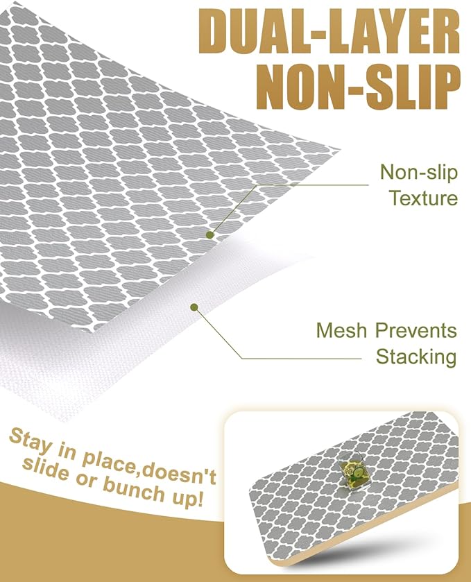 Shelf Liners for Kitchen Cabinets Non-Adhesive, Non-Slip Thickened Shelf Paper Waterproof Washable for Drawer Dresser Pantry Shelve Bathroom Protector Liner - Image 2