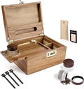 Large Wooden Box With Combination Lock, Wooden Lock Box With Lid, Locked Storage Box With Removable Tray And Jars,Ideal For Home Storage by NOELNEXUS
