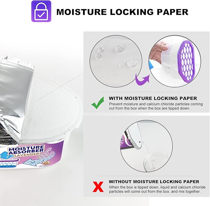 NATRUTH Moisture Absorbers with Lavender Scent,9-Pack Portable Closet Dehumidifier, Odor Eliminator Absorber Bucket, Unscented Humidity Absorber,Cleaner Air Dehumidifier for Closet,Bathrooms - Image 4