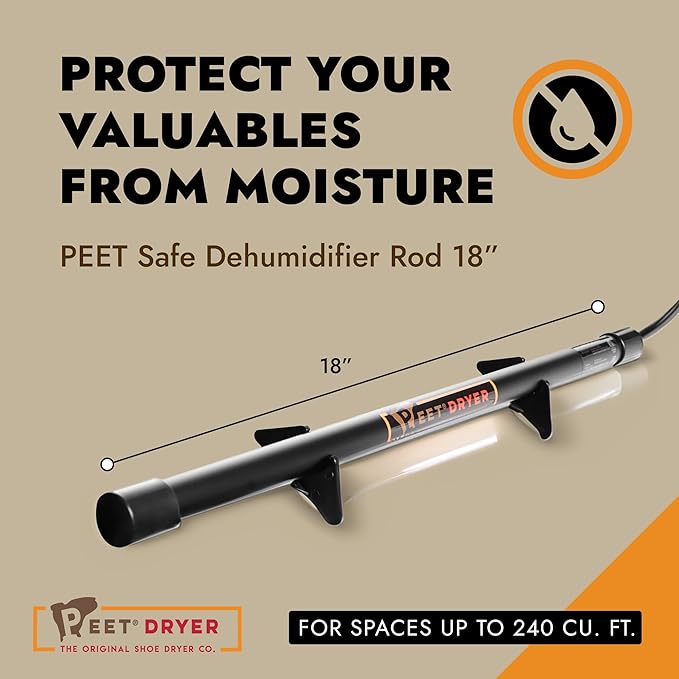 PEET, Safe Dehumidifier Rod, For Up to 200 Cubic Feet of Enclosed Space, Ideal for Gun Safes, Cabinets, Closets, 18” - Image 2