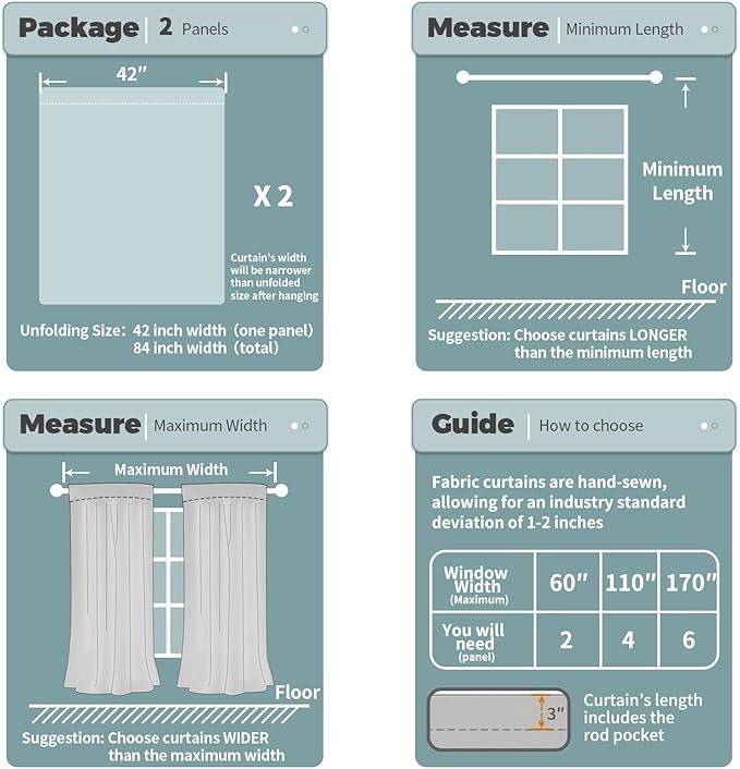 BGment Cashmere Blackout Curtains for Bedroom, Full Room Darkening Thermal Insulated Soundproof Rod Pocket Window Curtains Drapes 72 Inch Length, 2 Panels, Each Panel 42 Inch Wide - Image 6