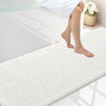 Smiry Luxury Chenille Bathroom Rugs 70x24, Extra Soft and Absorbent Shaggy Bath Mat, Machine Washable, Non-Slip Plush Carpet Runner for Tub, Shower, and Floor, Home Decor Accessories, Ivory by Smiry