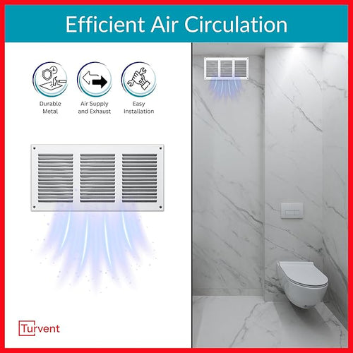 10x2 Vent Cover (Duct Opening) - White HVAC Return Air Grille for Wall and Ceiling - Metal AC Vent Cover with Mesh - Rectangular Ventilation Register - External Dimensions: 11.81" W x 3.94" H - Image 2