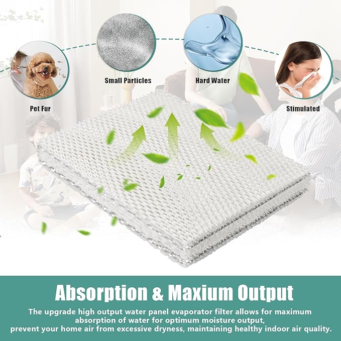 HC22P Whole House Humidifier Filter Pad Replacement Filter Wicks Compatible with Honeywell HE100, HE150, HE220, HE225 HE240, also for AprilAire Water Panel 110 220 550 550B Super Wick Filter -(2 PACK) - Image 3