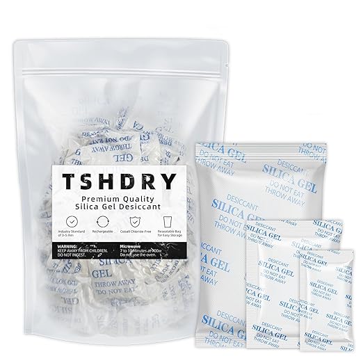 Silica Gel Packets, 10 Gram 10 Packs Dessicant Packets for Storage, Pure and Safe Silica Gel Desiccant Packs, Humidity Packs by TSHDRY