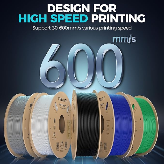 Creality PETG Filament, Hyper 1.75 mm 1 kg PETG: High-Speed 3D Printer Filament 30-600 mm/s, Dimensional Accuracy +/- 0.02 Cardboard Spool (2.2 lbs) for Most FDM 3D Printers,White - Image 2