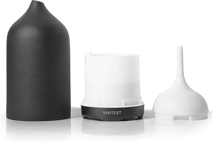 VIVITEST Diffusers for Essential Oils,Stone Oil Diffuser,Ceramic Essential Oil Diffusers Black for Home (250ML) - Image 5
