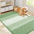 Smiry Dog Door Mat for Muddy Paws, Absorbs Moisture and Dirt, Low-Profile Entryway Mat with Non-Slip Backing, Entry Indoor Outdoor Doormat for Inside Floor (40x32 Inches, Sage Green, Striped) by Smiry