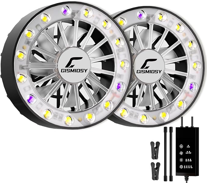 Grow Lights for Indoor Plants, Full Spectrum Plant Grow Light with Plant Fan,Clip on Plant Lights for Indoor Growing with Timer and Dimmable,Suit for Plant shves and Plant Pot,2 Packs by Unknown