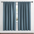 NICETOWN Living Room Blackout Draperies Curtains - (Smoky Blue Color) W70 x L72, 2 Panels, Home Decoration Window Blackout Drape Panels for Patio Door by NICETOWN