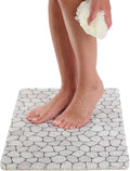 ENKOSI Loofah Non-Slip Shower and Bath Mat - Soft Cushioned Comfort - No Suction Cups for Smooth or Textured Tubs - Fast Draining - Safety for Bathroom, Family, Kids, and Elderly (24x16 Pebble) by ENKOSI