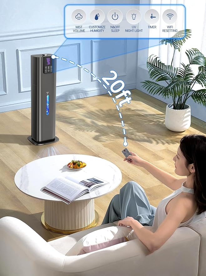 8L Smart Humidifier for Large Room Bedroom, Cover up to 505ft², Easy Top Fill, Remote & APP Control, Aroma Box, RGB Light, Last 48 Hours Suitable for Indoor Plant, Office, Home - Image 5