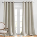 NICETOWN Bedroom Blackout Curtain & Drape 95 inch Length - Thermal Insulated Solid Grommet Sound Reducing Window Drape for Living Room/Laundry, 1 Panel, Natural, W52 x L95 by NICETOWN