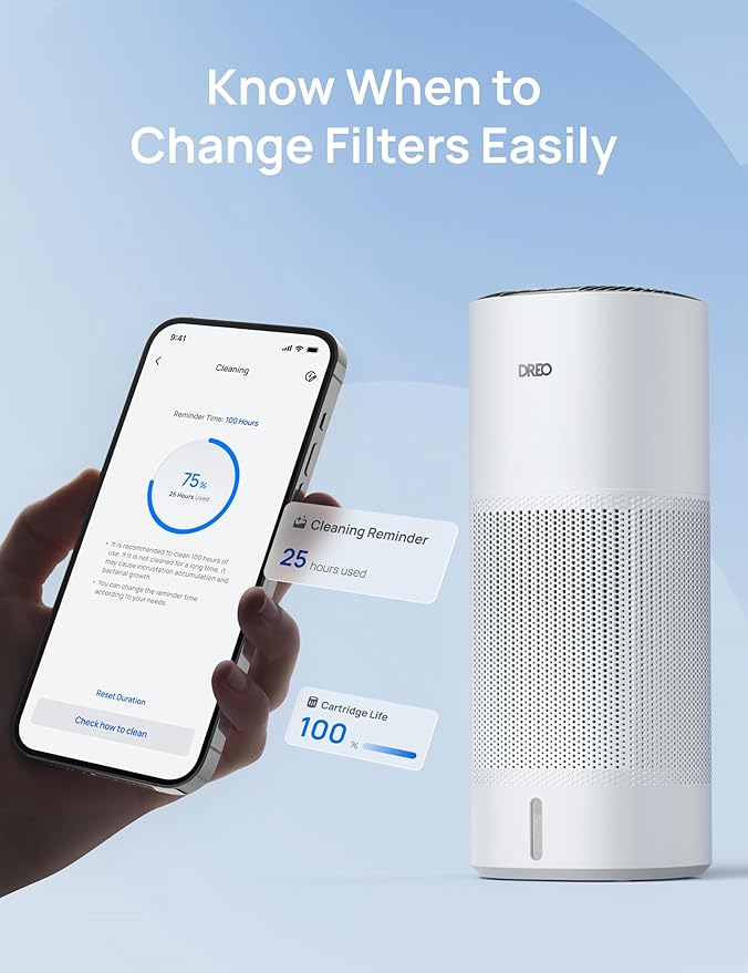 DREO Humidifier Filter Replacement, Compatible with DREO Evaporative Humidifier 774S for Bedroom, Cleanable Filters for Hard Water, 3D Multi-Layer Mesh Design, Improve Humidification Efficiency - Image 4
