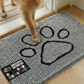 GORILLA GRIP SOAKSTOPPER Dog Door Mat, 36x24 Machine Washable Rug Absorbent Doormat Captures Moisture Mud Dirt, Quick Dry Soft Chenille Entryway Rugs Indoor Entrance Mats for Dog Paws, Paw Grey by GorillaGrip