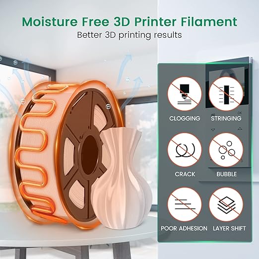 SUNLU Official Filament Dryer S2 Plus, 70℃ Max Temperature, Built-in Circulation Fan, 3D Printer Filament Storage Box Filament Dehydrator, Nylon TPU PLA PETG ABS 3D Printer Filament Dryer Box, White - Image 3