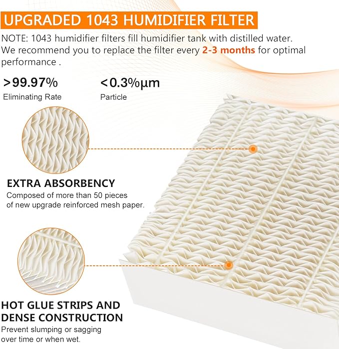 Blutoget 1043 Humidifier Wick Filter Compatible with Essick Air EP9 Series EP9500, EP9700, EP9800, EP9R500, EP9R800 821000 826000 826800 831000 &Bemis Space Saver 800 8000 Series Humidifiers - Image 2