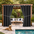 DIVA EN CAMINO DEC Outdoor Patio Curtain Waterproof Darkening Thermal Insulated Indoor Curtains for Bedroom, Porch, Living Room, Pergola, Cabana, W84 x L95, Dark Gray, Set of 2 Panels by DivaenCamino