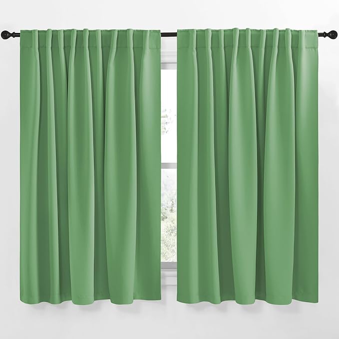 NICETOWN Blackout Curtain Panels Window Draperies - (Forest Green Color) 70x63 inch, 2 Pieces, Insulating Room Darkening Blackout Drapes for Bedroom by NICETOWN