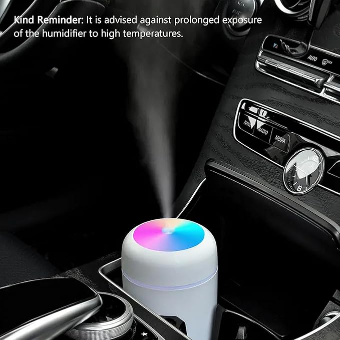 Portable Mini Humidifier, Colorful, Cool Mist, USB Powered. Perfect for Bedroom, Office & Car (300ml, Pink) - Image 6