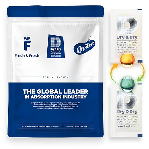 Dry & Dry 10 Gram [110 Packets] Premium Orange Indicating Silica Gel Packets Desiccants - Food Safe Silica Packets Silica Gel Silica Gel Packets by DryDry