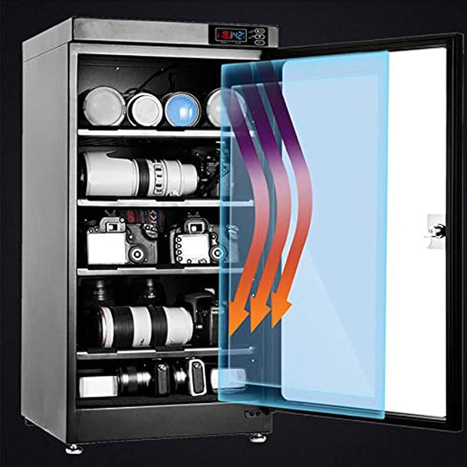 INTBUYING Camera Dry Cabinet 50L Electronic Dry Cabinet for Camera Lens Storage with Lock 4 Layers Intelligent Temperature Humidity LED Screen Noiseless - Image 5