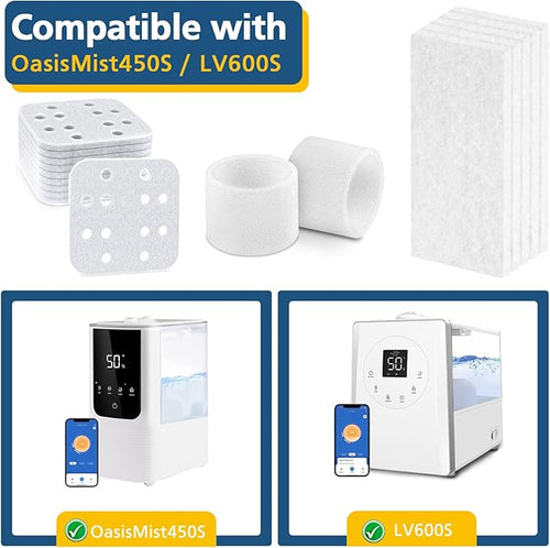 10 Pack Humidifier Replacement Filters, 10 Pack Absorption Pads and 10 Pack Aroma Pads, Compatible with LEVOIT LV600S OasisMist450S Humidifier - Image 2