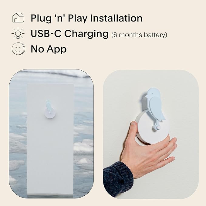 Birdie 2.0 - Design Indoor CO2 Monitor - Air Quality Meter for Home & Office - Promotes Mental & Physical Health - Modern Interior Decor - Reducing Health Risks with Clean Air (Glacier, FullBirdie) - Image 2