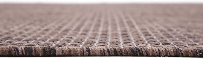 Unique Loom Collection Casual Transitional Solid Heathered Indoor/Outdoor Flatweave Area Rug (7' 1" x 10' Rectangle, Light Brown/Ivory) - Image 9