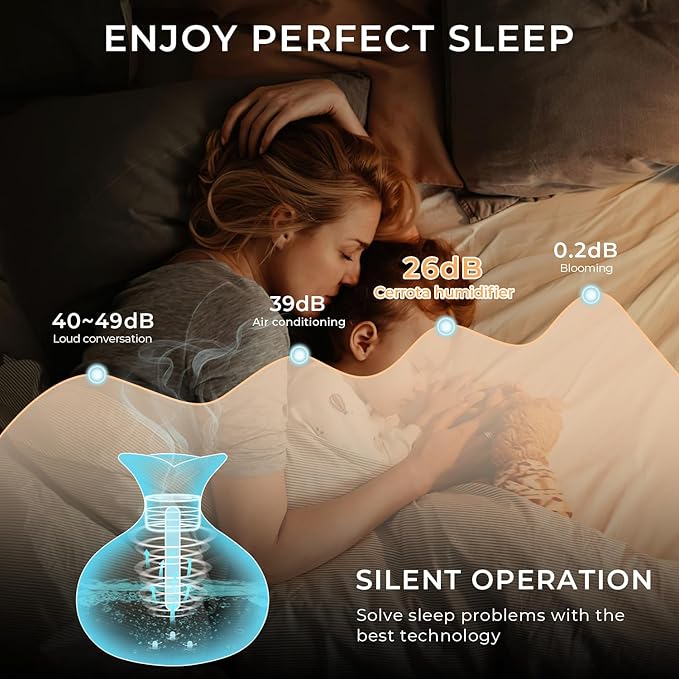Portable Mini Humidifier, 300ml Wood Grain Vase Small Humidifiers, Quiet Cool Mist Plant Humidification for Bedroom Car, USB Personal Desktop Diffuser for Office - Image 7