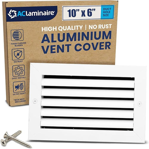10x6 Inch (Duct Opening) Air Return Vent Cover Decorative – Premium Aluminum AC Vent Cover for Ceiling & Wall, Rustproof Grille, Ideal for Home HVAC Grille, Durable & Easy to Install by ACLAMINAIRE by LAMINAIRE