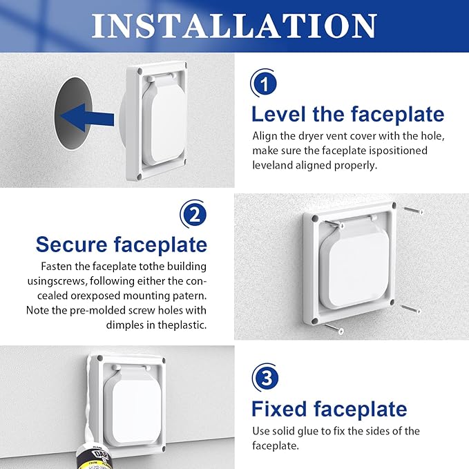 Dryer Vent Cover Outside 4 inch, Magnetic Door Design, Durable Airflow Vent with Lint Trap Screen, Thickened Material, 6 inch x 6 inch Size, White - Image 5