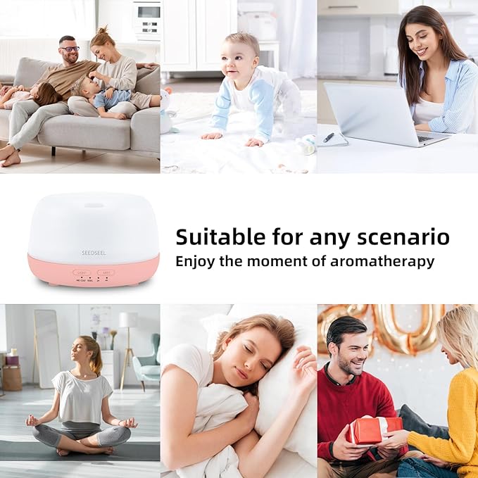 300ML Essential Oil Diffuser with Remote Control, Aromatherapy Diffuser with 7-Color Changing LED Light for Home,Bedroom, Office - Image 5